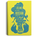 Mermaid Canvas - Mermaid She Dreams Of The Ocean Late At Night Canvas Wall Art Decor