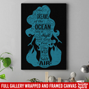 Mermaid Canvas - Mermaid She Dreams Of The Ocean Late At Night Canvas Wall Art Decor
