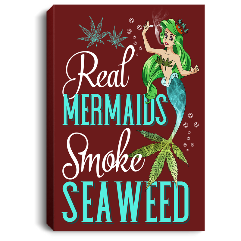 Mermaid Canvas - Real Mermaids Smoke Seaweed Canvas Wall Art Decor