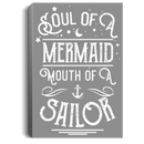 Mermaid Canvas - Soul Of A Mermaid Mouth Of A Sailor Canvas Wall Art Decor