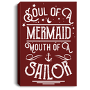 Mermaid Canvas - Soul Of A Mermaid Mouth Of A Sailor Canvas Wall Art Decor