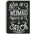 Mermaid Canvas - Soul Of A Mermaid Mouth Of A Sailor Canvas Wall Art Decor