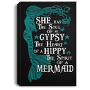 Mermaid Canvas Wall Art - She Has The Soul Of A Gypsy The Heart Of A Hippy The Spirit Of A Mermaid