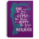 Mermaid Canvas Wall Art - She Has The Soul Of A Gypsy The Heart Of A Hippy The Spirit Of A Mermaid