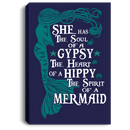 Mermaid Canvas Wall Art - She Has The Soul Of A Gypsy The Heart Of A Hippy The Spirit Of A Mermaid