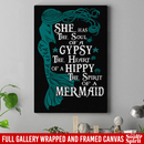 Mermaid Canvas Wall Art - She Has The Soul Of A Gypsy The Heart Of A Hippy The Spirit Of A Mermaid