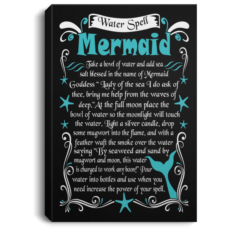 Mermaid Canvas Wall Art - Water Spell Mermaid Canvas Wall Art Decor