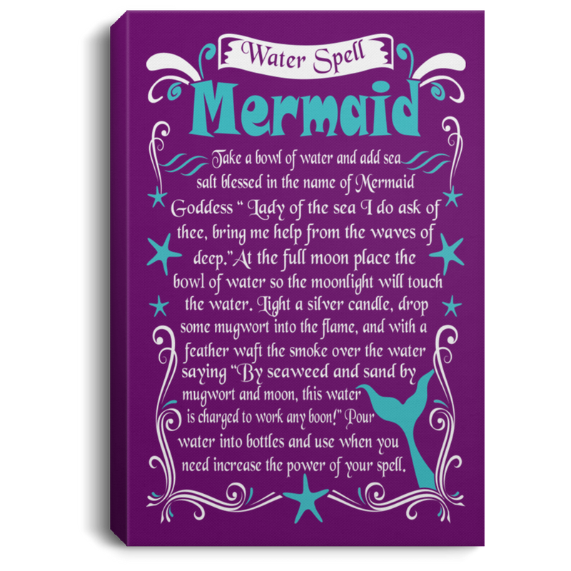 Mermaid Canvas Wall Art - Water Spell Mermaid Canvas Wall Art Decor