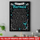 Mermaid Canvas Wall Art - Water Spell Mermaid Canvas Wall Art Decor