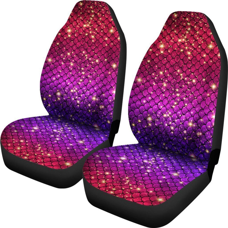 Sparkly Pink & Purple Mermaid Scale Car Seat Cover (Set Of 2)