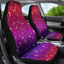 Sparkly Pink & Purple Mermaid Scale Car Seat Cover (Set Of 2)