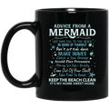 Mermaid Coffee Mug Advice From A Mermaid Starfish Seashell Funny 11oz - 15oz Black Mug