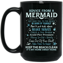 Mermaid Coffee Mug Advice From A Mermaid Starfish Seashell Funny 11oz - 15oz Black Mug