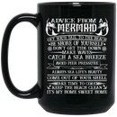Mermaid Coffee Mug Advice From A Mermaid Starfish Seashell Funny 11oz - 15oz Black Mug