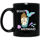 Mermaid Coffee Mug Boho Mermaid 11oz - 15oz Black Mug