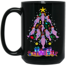 Mermaid Coffee Mug Christmas Tree Is Made Of Diving Manatee To The Star 11oz - 15oz Black Mug