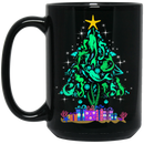 Mermaid Coffee Mug Christmas Tree Is Made Of Floating To The Star Mermaids For Christmas 11oz - 15oz Black Mug