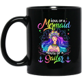 Mermaid Coffee Mug Colorful Soul Of A Mermaid Mouth Of A Sailor For Birthday Gifts 11oz - 15oz Black Mug