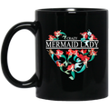 Mermaid Coffee Mug Crazy Mermaid Lady Heart 11oz - 15oz Black Mug