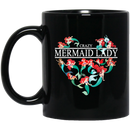 Mermaid Coffee Mug Crazy Mermaid Lady Heart 11oz - 15oz Black Mug