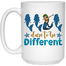 Mermaid Coffee Mug Dare To Be Different Mermaid Dabbing Starfish Funny 11oz - 15oz White Mug