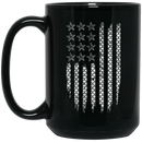 Mermaid Coffee Mug Designed American Flag By Fish Scales Pattern For Happy 4th of July 11oz - 15oz Black Mug
