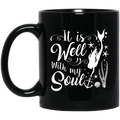 Mermaid Coffee Mug Diving Mermaid Under The Sea It Is Well With My Soul 11oz - 15oz Black Mug