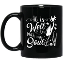 Mermaid Coffee Mug Diving Mermaid Under The Sea It Is Well With My Soul 11oz - 15oz Black Mug