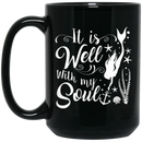 Mermaid Coffee Mug Diving Mermaid Under The Sea It Is Well With My Soul 11oz - 15oz Black Mug