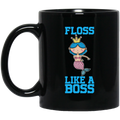 Mermaid Coffee Mug Floss Like A Boss Cute Mermaid Art 11oz - 15oz Black Mug