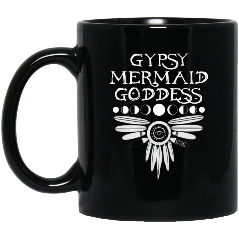 Mermaid Coffee Mug Gypsy Mermaid Goddess 11oz - 15oz Black Mug
