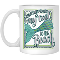 Mermaid Coffee Mug I Can't Wait To Get My Tail To The Beach Card Shape For Mermaid Lovers 11oz - 15oz White Mug