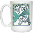 Mermaid Coffee Mug I Can't Wait To Get My Tail To The Beach Card Shape For Mermaid Lovers 11oz - 15oz White Mug