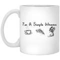 Mermaid Coffee Mug I'm A Simple Woman Coffee Pizza Mermaid For Funny Gifts 11oz - 15oz White Mug