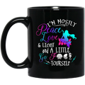 Mermaid Coffee Mug I'm Mostly Peace Love & Light And A Little Go Fish For Travelling Gifts 11oz - 15oz Black Mug