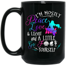 Mermaid Coffee Mug I'm Mostly Peace Love & Light And A Little Go Fish For Travelling Gifts 11oz - 15oz Black Mug