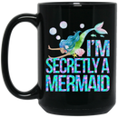 Mermaid Coffee Mug I'm Secretly A Mermaid Seashell Funny Mermaid Gift 11oz - 15oz Black Mug