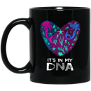 Mermaid Coffee Mug It's In My DNA Mermaid In Fingerprints Heart For Lovely Gifts 11oz - 15oz Black Mug