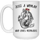 Mermaid Coffee Mug Just A Woman Who Loves Mermaids Funny Mermaid Costume 11oz - 15oz White Mug