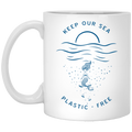 Mermaid Coffee Mug Keep Our Sea Plastic Free 11oz - 15oz White Mug