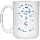 Mermaid Coffee Mug Keep Our Sea Plastic Free 11oz - 15oz White Mug
