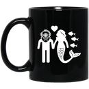 Mermaid Coffee Mug Love Of Mermaid And Diver For Love Mermaid 11oz - 15oz Black Mug