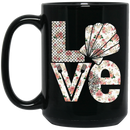 Mermaid Coffee Mug Love Seashell Flowers Love Mermaid Letter 11oz - 15oz Black Mug