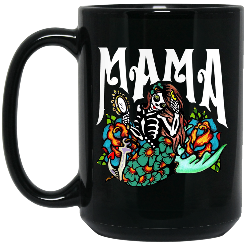 Mermaid Coffee Mug Mama Mermaid Proud Of Her Beauty For Hallloween Gifts 11oz - 15oz Black Mug