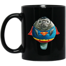 Mermaid Coffee Mug Manatee Super Man 11oz - 15oz Black Mug