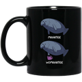 Mermaid Coffee Mug Manatee Womanatee Funny 11oz - 15oz Black Mug