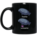Mermaid Coffee Mug Manatee Womanatee Funny 11oz - 15oz Black Mug