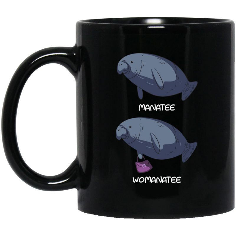 Mermaid Coffee Mug Manatee Womanatee Funny 11oz - 15oz Black Mug