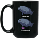 Mermaid Coffee Mug Manatee Womanatee Funny 11oz - 15oz Black Mug