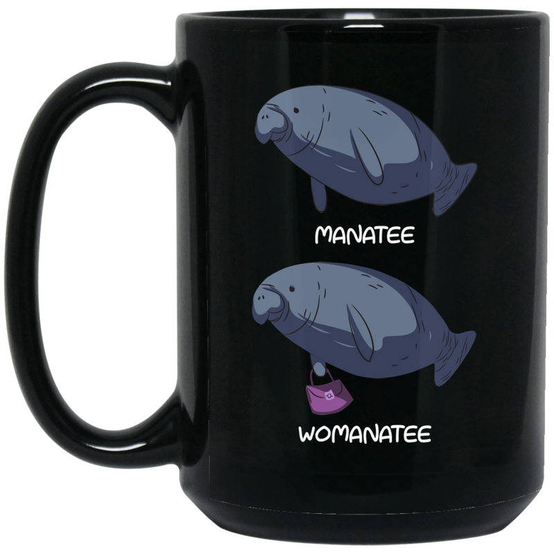 Mermaid Coffee Mug Manatee Womanatee Funny 11oz - 15oz Black Mug